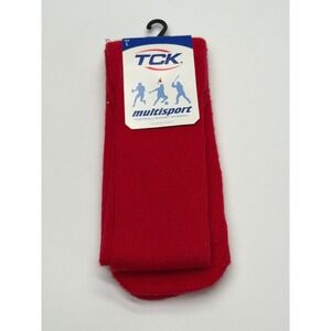 TCK Multisport Athletic Socks Red Over the Calf Football Soccer Baseball TSK L